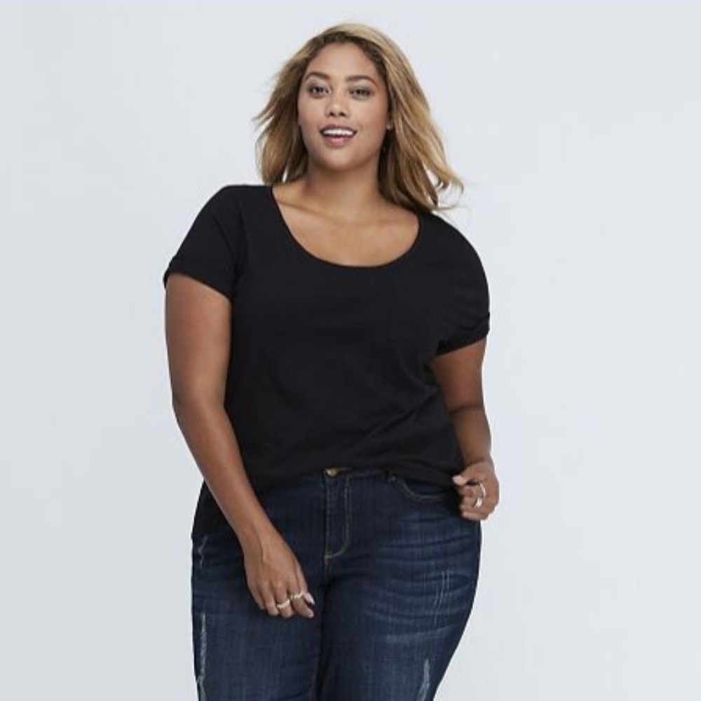 NWT Lane Bryant black cotton tee plus 26/28
